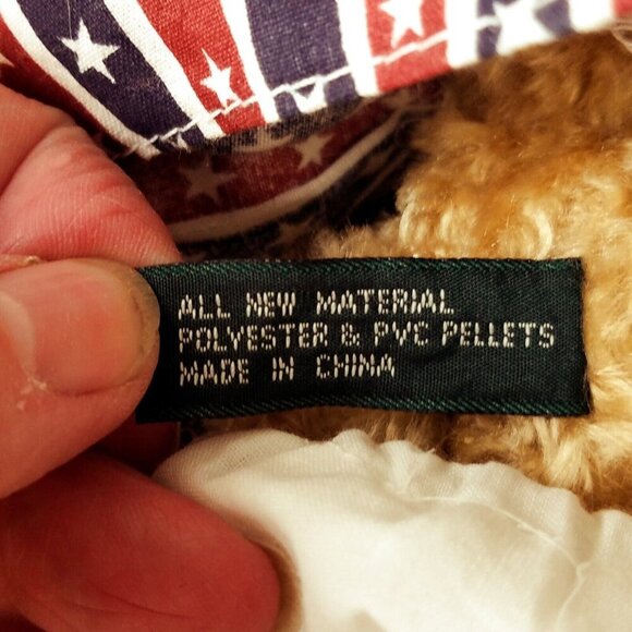 Unipak Ivory Teddy Bear 8.5" Plush 4th of July striped red white blue - Picture 9 of 11